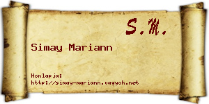 Simay Mariann névjegykártya
